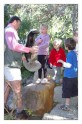 Andreas showing the children a mounted badger
